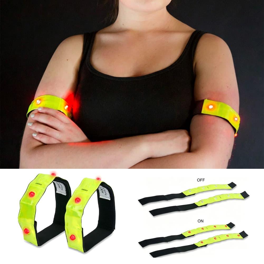 Running Visibility Gear - Brazalete reflectante LED con modos de